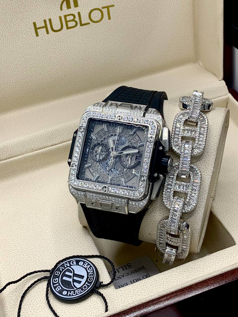 High Quality Luxury Hublot Watch With Zirconia Bracelet