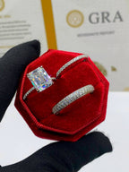 5.0ct Emerald VVS Moissanite Rings