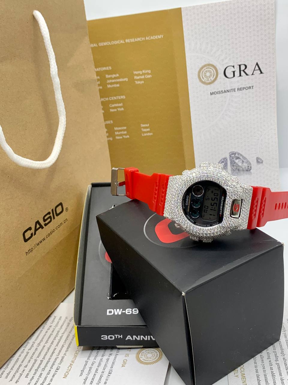 VVS Moissanite Diamond Bussdown G-Shock Watch