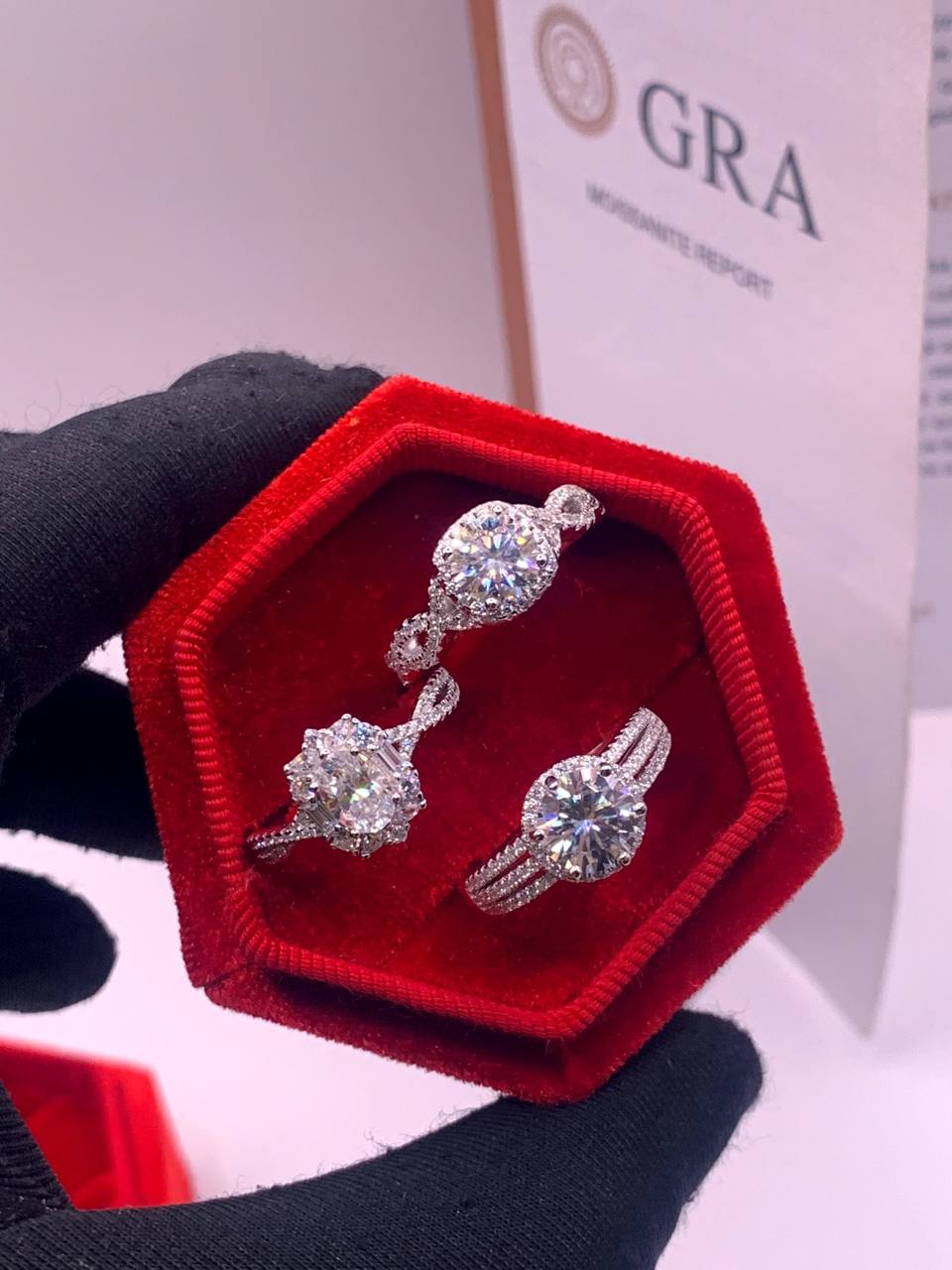 VVS Moissanite wedding and engagement ring
