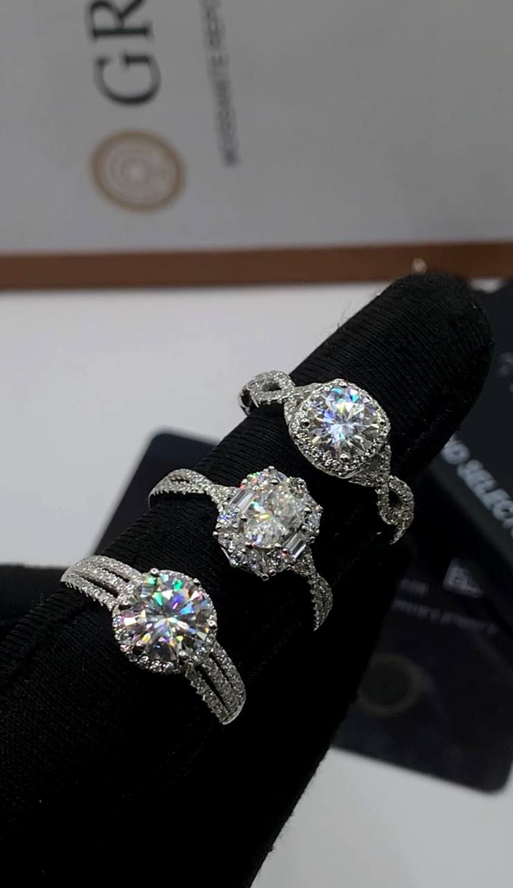 VVS Moissanite wedding and engagement ring