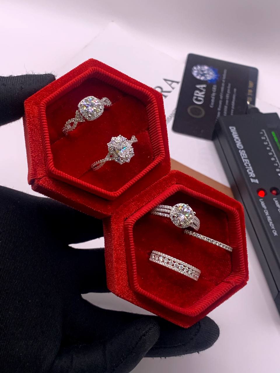 VVS Moissanite wedding and engagement ring