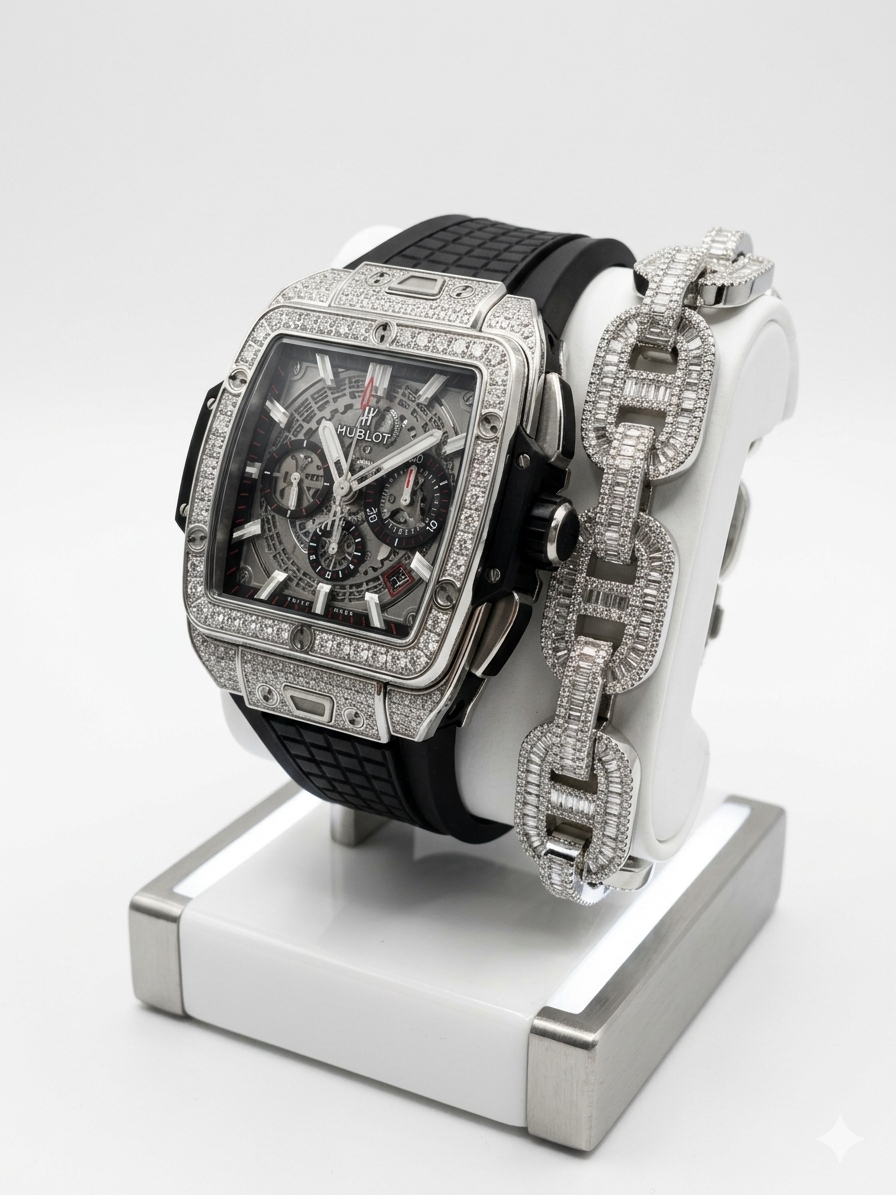 High Quality Luxury Hublot Watch With Zirconia Bracelet